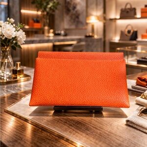 Minimalist Large Capacity Long Wallet in Vibrant Orange